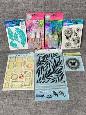 NEW Jane Davenport Craft 7pc Lot Clear Stamps Die Cuts Scrapbooking